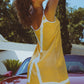 Vela Silk Dress in Gold Star