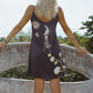 Vela Silk Slip Dress in Black Jungle Butterfly