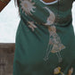 Vela Silk Slip Dress in Green Jungle Butterfly