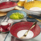 Red Porcelain Deep Soup or Salad Plate 10.5" inch | 8 Fl Oz |