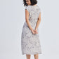 Deep V-neck Gathered Dress in Florals