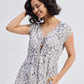 Deep V-neck Gathered Dress in Florals