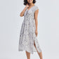 Deep V-neck Gathered Dress in Florals