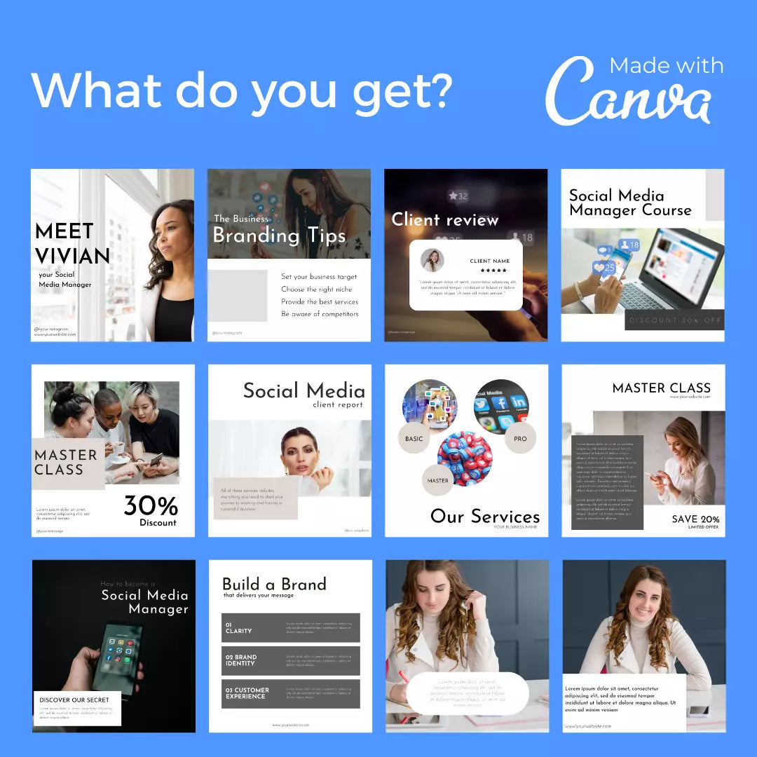 Downloadable Instagram Social Media Manager 50 Template Style #2