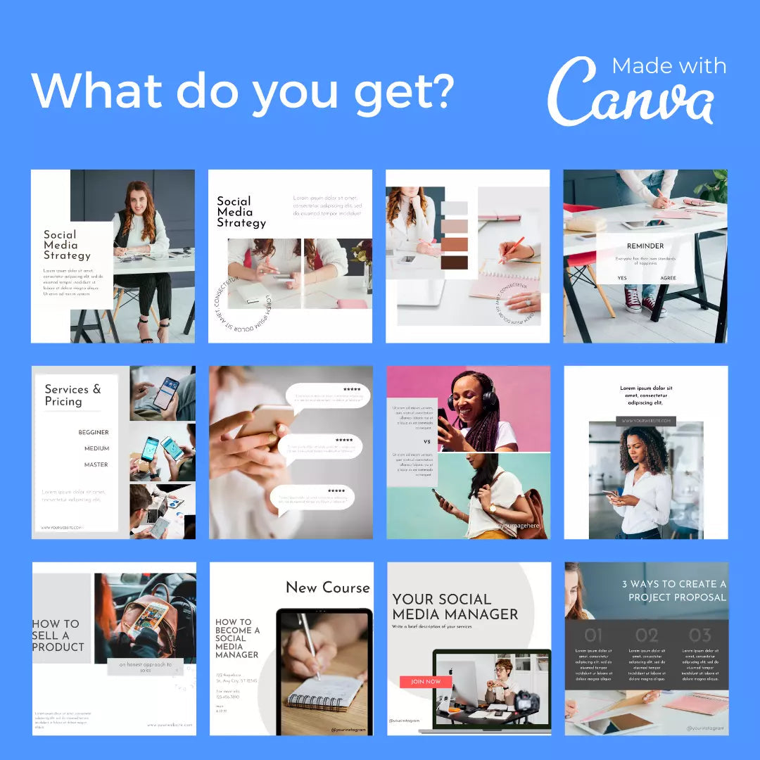 Downloadable Instagram Social Media Manager 50 Template Style #2