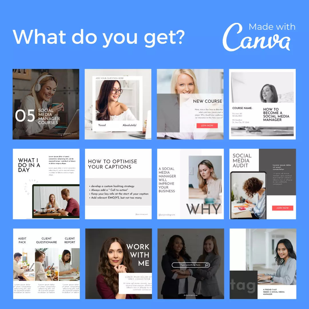 Downloadable Instagram Social Media Manager 50 Template Style #2