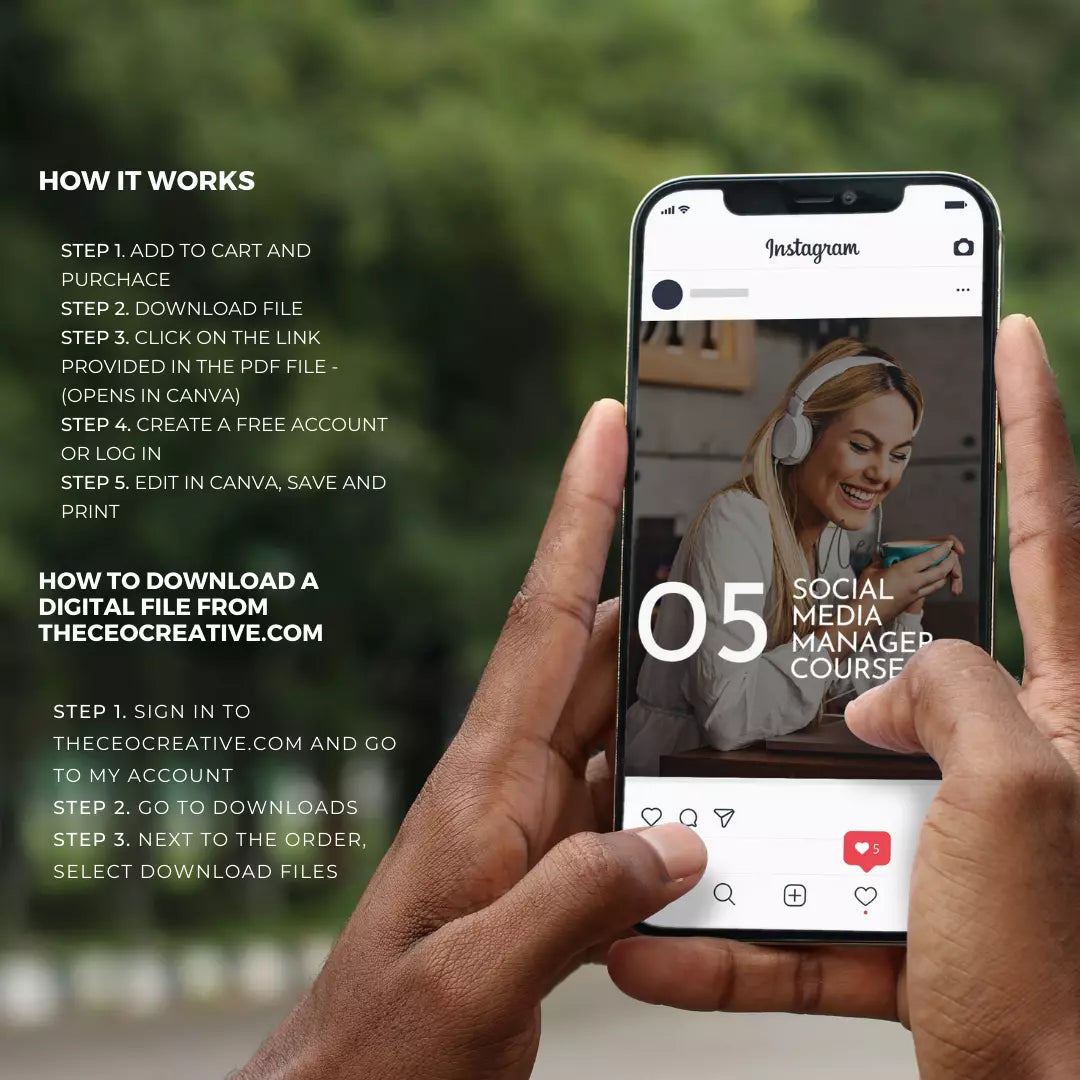 Downloadable Instagram Social Media Manager 50 Template Style #2