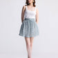 Drawstring Short Skirt in Light Blue Florals