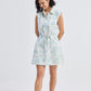 Drawstring Shirt Dress in Blue Florals