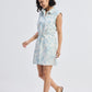 Drawstring Shirt Dress in Blue Florals