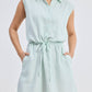 Drawstring Shirt Dress in Stripes