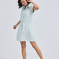 Drawstring Shirt Dress in Stripes