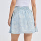Drawstring Short Skirt in Blue Florals