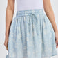 Drawstring Short Skirt in Blue Florals