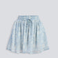 Drawstring Short Skirt in Blue Florals