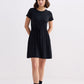 Drawstring Short T-shirt Dress in Black