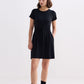 Drawstring Short T-shirt Dress in Black