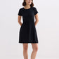 Drawstring Short T-shirt Dress in Black