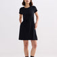 Drawstring Short T-shirt Dress in Black