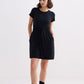 Drawstring Short T-shirt Dress in Black
