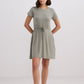 Drawstring Short T-shirt Dress in Light Olive