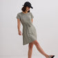 Drawstring Short T-shirt Dress in Light Olive