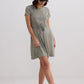 Drawstring Short T-shirt Dress in Light Olive