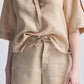 Drawstring Shorts in Neutral Beige
