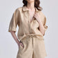 Drawstring Shorts in Neutral Beige