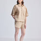 Drawstring Shorts in Neutral Beige