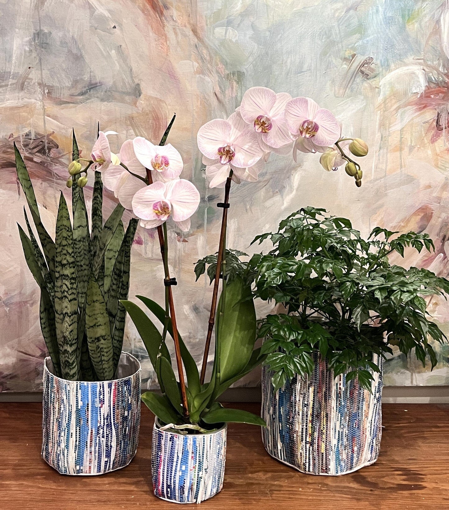 Blue Round Planter