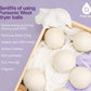 Wool Dryer Balls Bundle - Reusable Laundry Balls Made from Pure New Zealand Wool - Includes Lavender & Peppermint Oils