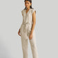 Evening Chai Jumpsuit in Light Beige