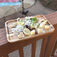 [ Set of 3 ] Zavis Green Acacia Wood Serving rectangle StackableTray / Dish 10" X 7" | Dishwasher Safe