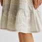 Embroidered Drawstring Gathered Dress in Grey