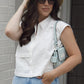 Embroidered Panel Crop Top in White