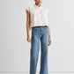 Embroidered Panel Crop Top in White