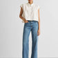 Embroidered Panel Crop Top in White