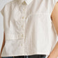 Embroidered Panel Crop Top in White