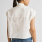 Embroidered Panel Crop Top in White