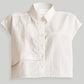 Embroidered Panel Crop Top in White