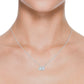 AGI Certified Lab-Grown Emerald-Cut & Pear Diamond Two-Stone Pendant in 14K White Gold – Choice of 1ctw or 2ctw