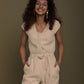 Evening Chai Jumpsuit in Neutral Beige