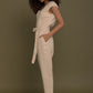 Evening Chai Jumpsuit in Neutral Beige