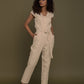 Evening Chai Jumpsuit in Neutral Beige