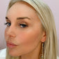 Pearl Accented Gold Chain Dangle Earrings with Green Strawberry Quartz and Moonstone Hoop Drop