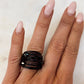 Marcia Black Wire Wrap Ring with Black Swarovski Crystals