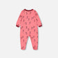 Organic Cotton One Piece Pajama Pink Christmas Stocking Print