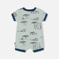 Organic Cotton Romper Sage With Printed Jungle