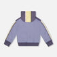French Terry Hooded Cardigan Blue And Lime